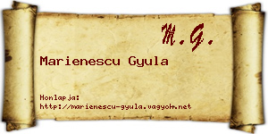 Marienescu Gyula névjegykártya